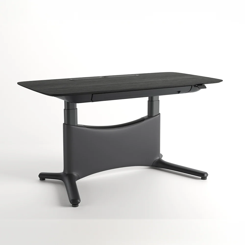 Colamy LumiDesk All-in-1 Electric Height Adjustable Desk - 55.1"x 28.0" / Black Oak-Black / Veneer