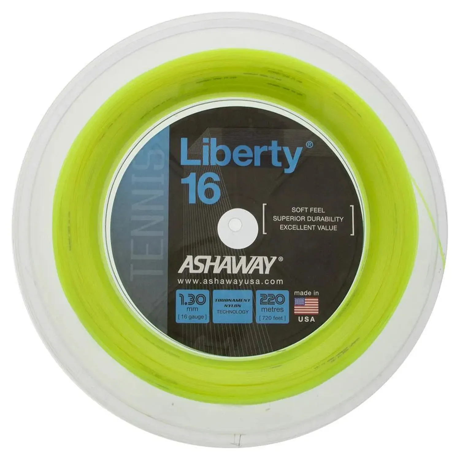 Fil de tennis Ashaway Liberty 16G - Jaune Optique