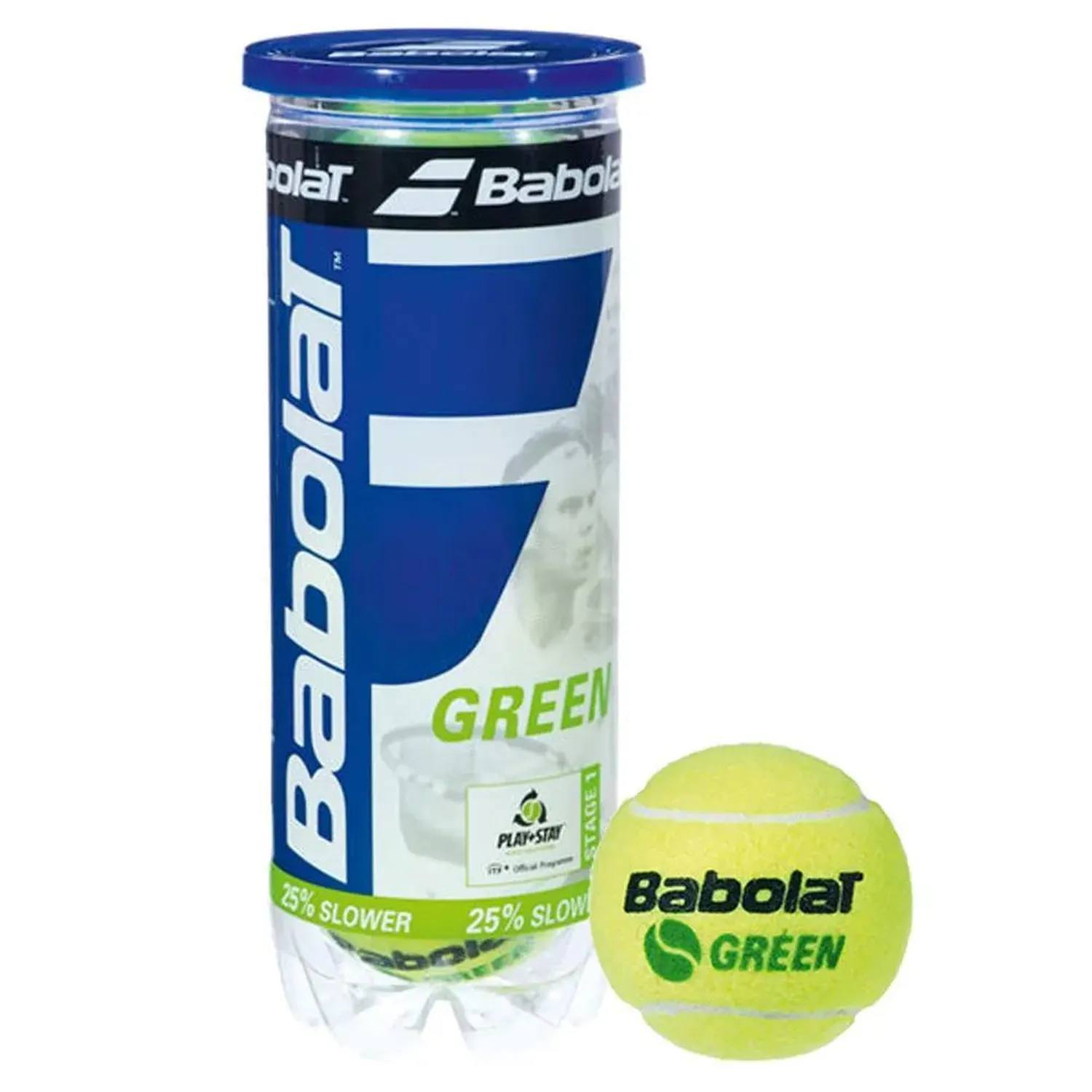 Babolat Play and Stay balles de tennis en feutre vert, paquet de 3