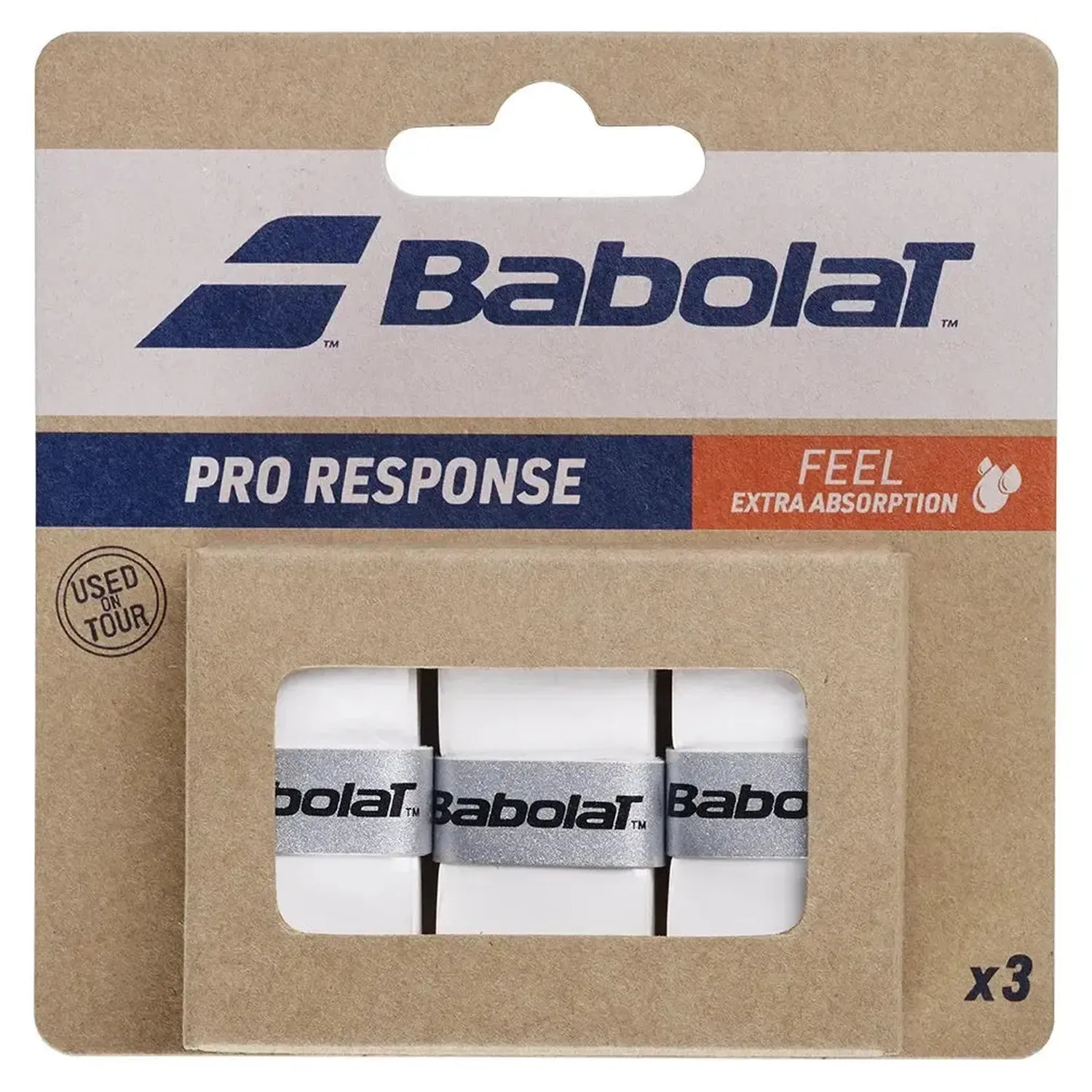 Babolat Pro Response Surgrip de Tennis 3 Paquets - Blanc — Raquette de Tennis
