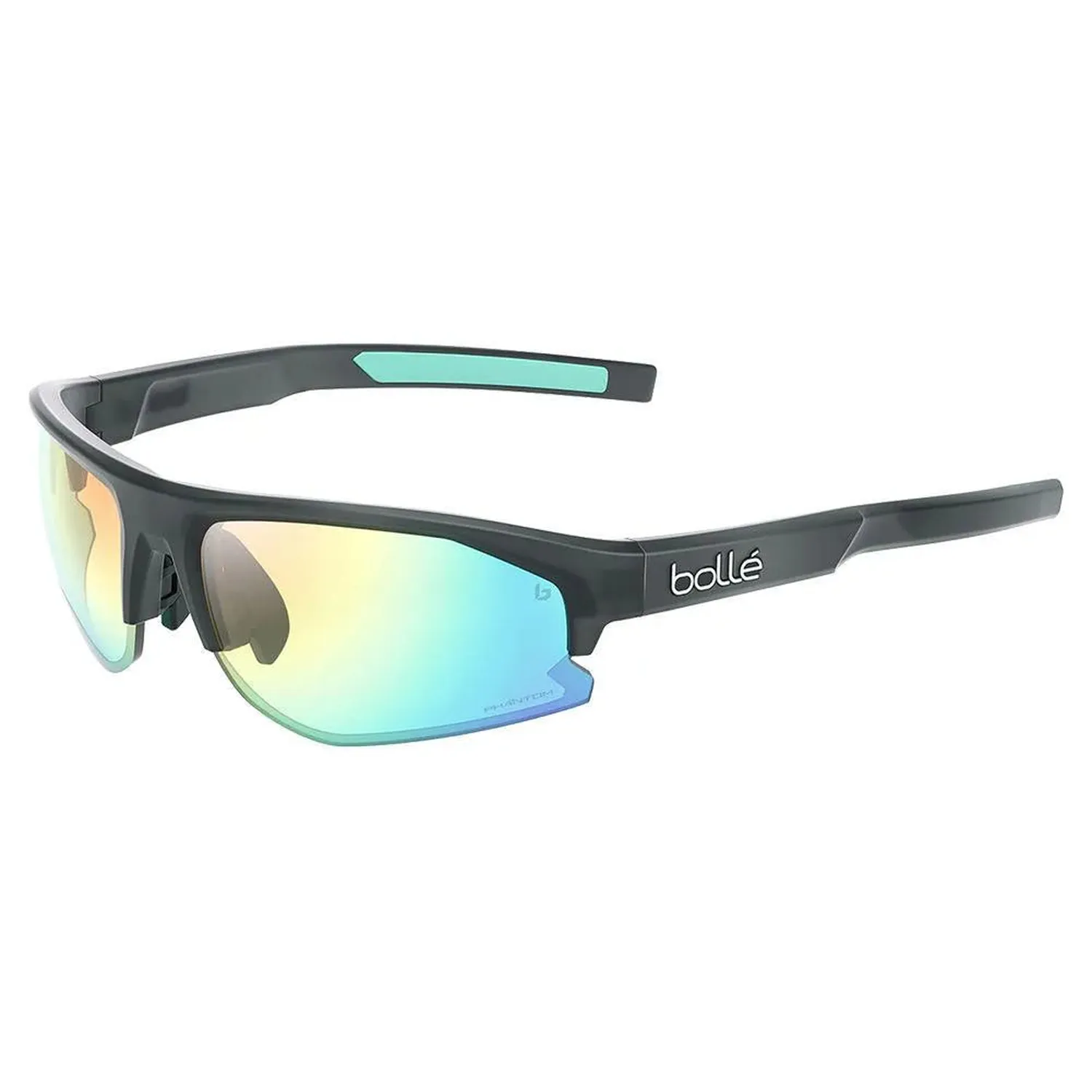 Lunettes de tennis Bolle Bolt S 2.0 Noir Cristal Mat et Phantom Vert Clair — Lunettes de soleil Hommes
