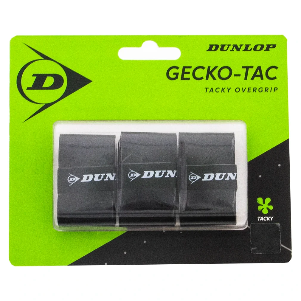 Dunlop Gecko-Tac Noir Surgrip Tacky Tennis 3 Paquet