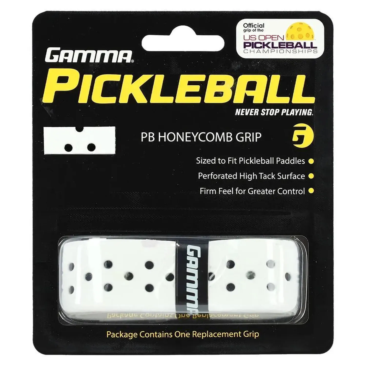 Poignée de Pickleball Gamma Honeycomb - Blanche — Palettes de pickleball