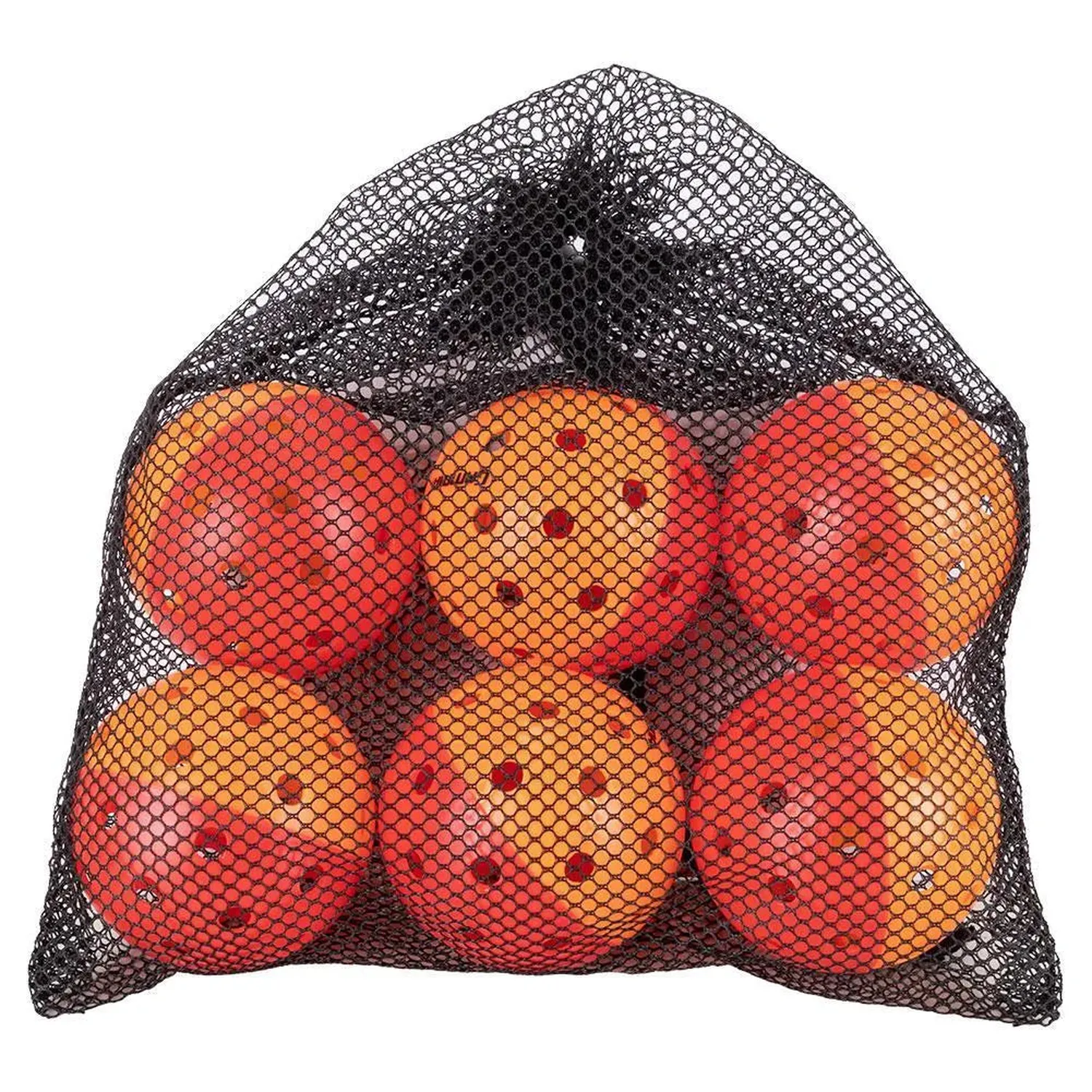 Gamma Balles d'entraînement de Pickleball extérieur - Sac de 6 rouges et oranges