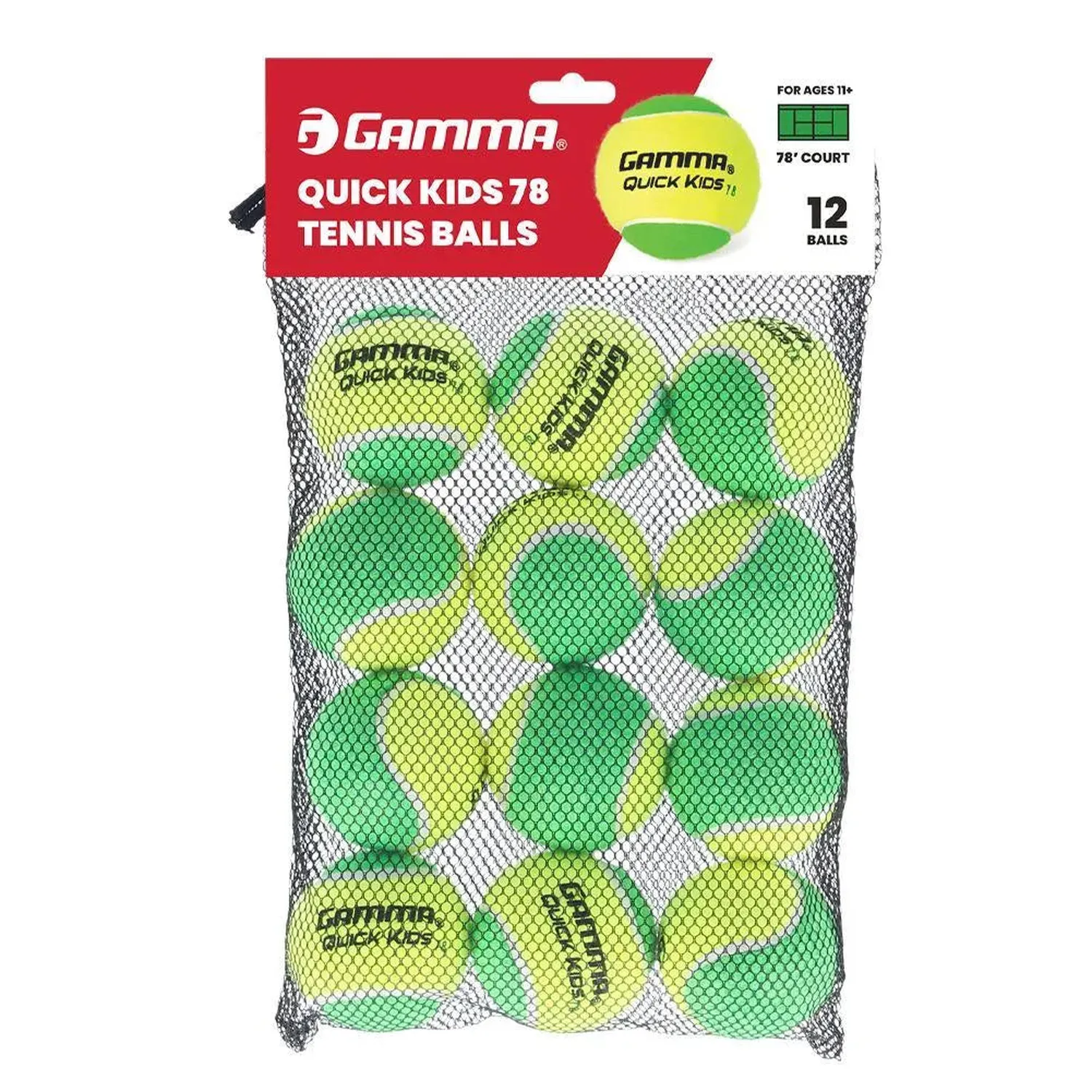 Gamma Quick Kids 78 Tennis Balls 12-Pack