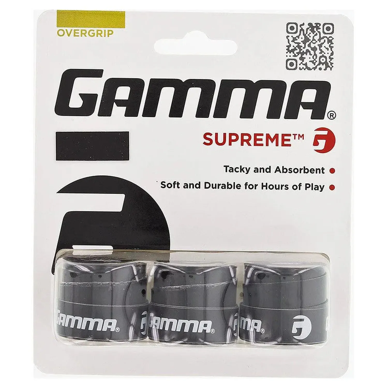 Gamma Supreme Overgrips - Noir — Raquette de Tennis