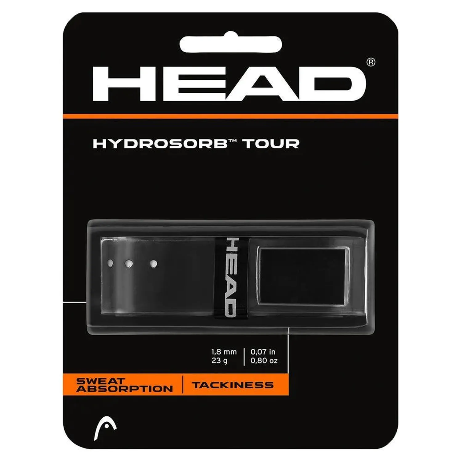 Grip de tennis de remplacement Head Hydrosorb Tour - Noir — Raquette de Tennis