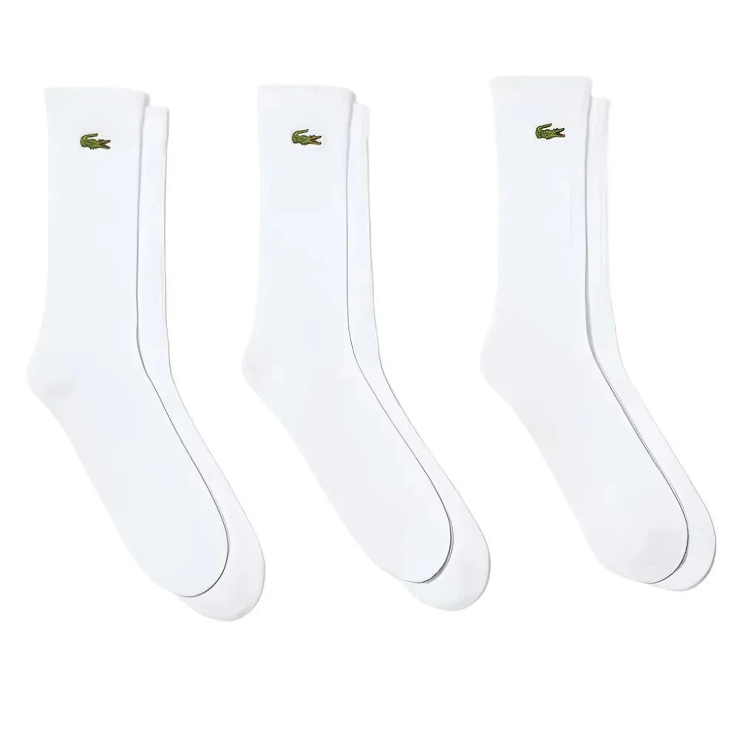 Chaussettes de tennis en jersey solide Lacoste pour hommes - 3 paires — Chaussettes de sport