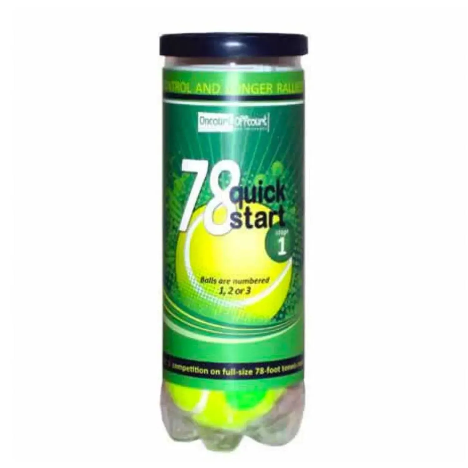 Oncourt Offcourt Quick Start 78 Green Felt Tennis Ball Can — Tennis & Pickleball Balls