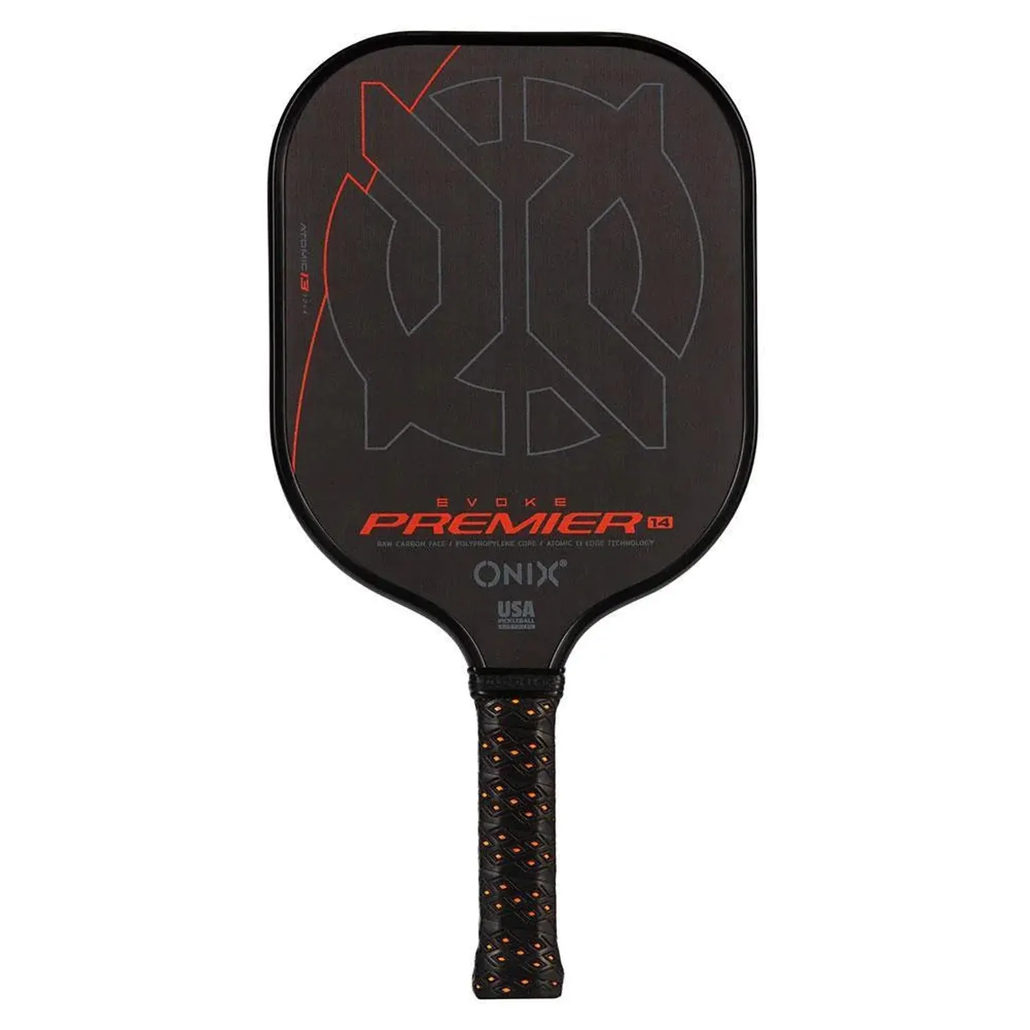 Pagaie de Pickleball Onix Evoke Premier Raw Carbon 14 — Palettes de pickleball