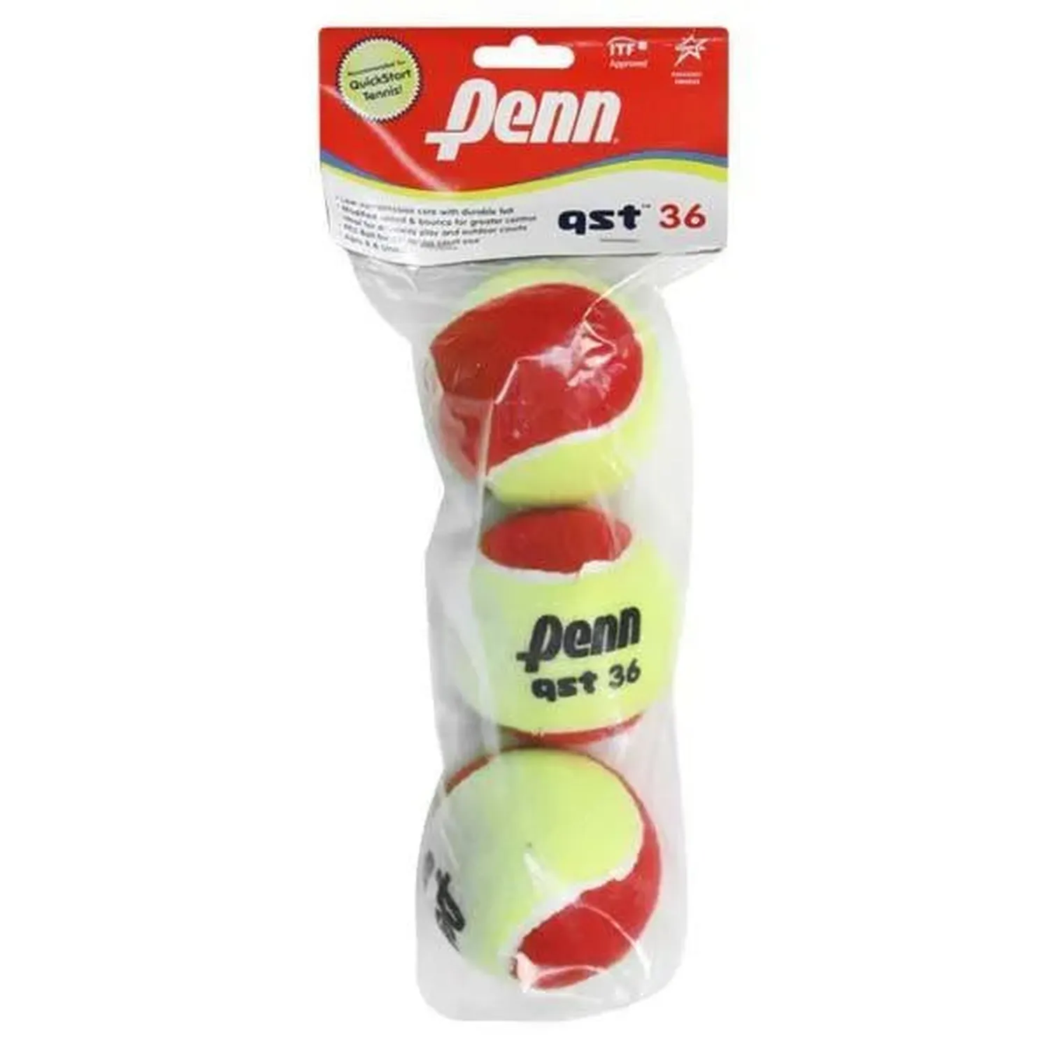 Penn QST 36 Felt Tennis Balls - 3 Pack