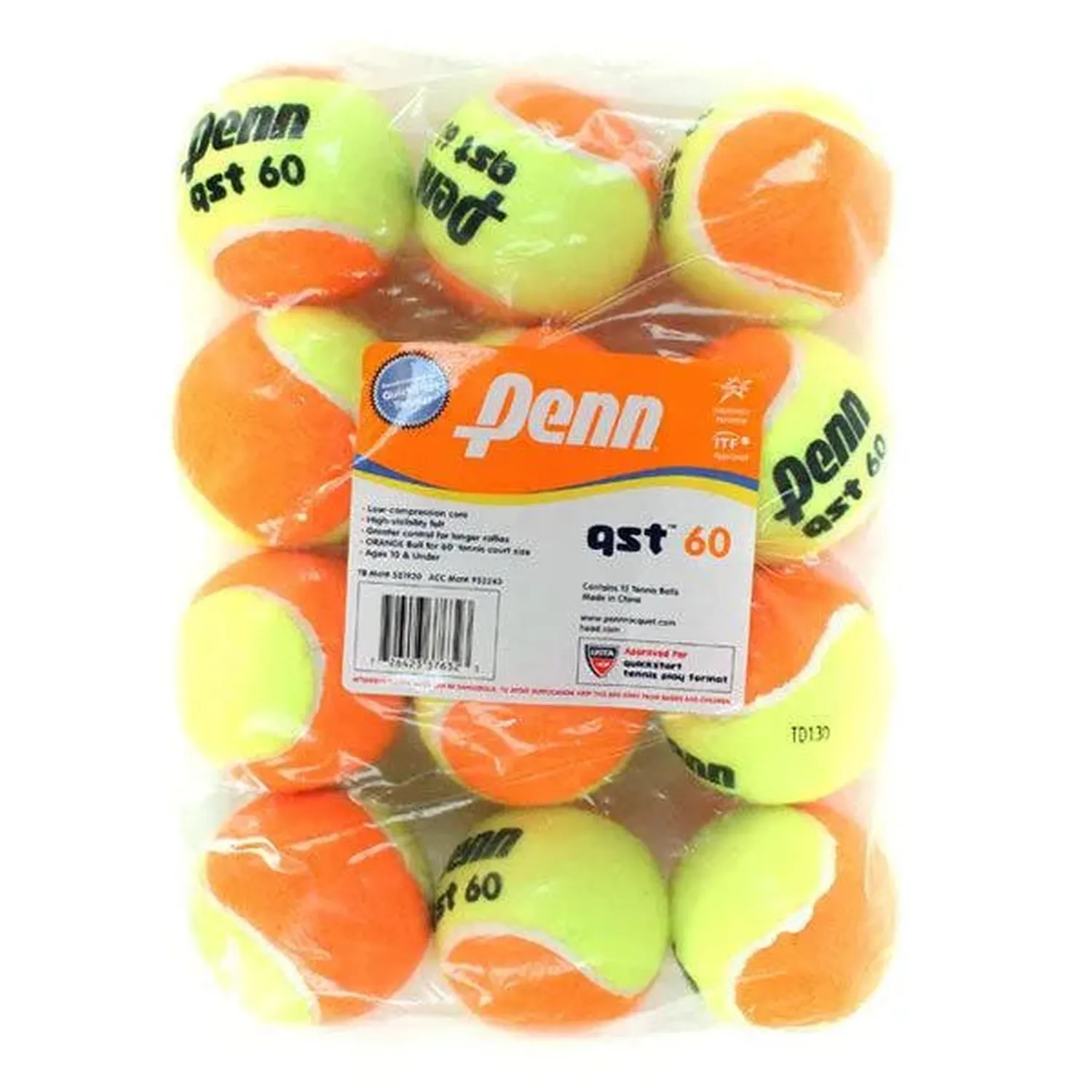 Pack de 12 balles de tennis Penn QST 60 à basse compression — Balles de tennis et pickleball