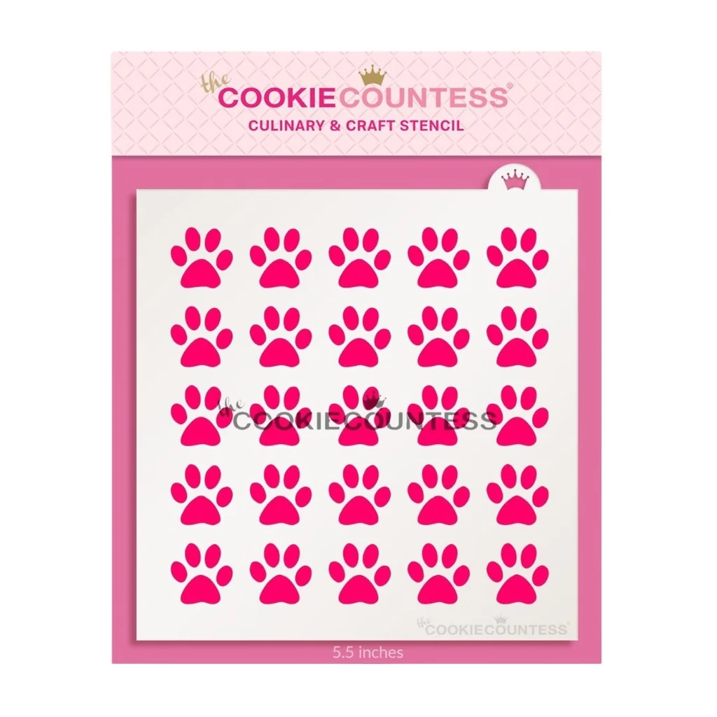 Pochoir motif empreintes de pattes pour chien ou chat par The Cookie Countess — Gadgets de cuisine