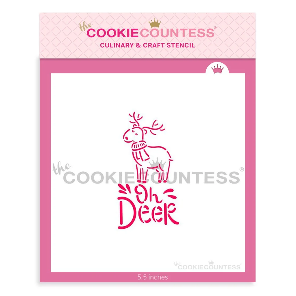 Pochoir PYO Oh Deer avec une écharpe par The Cookie Countess