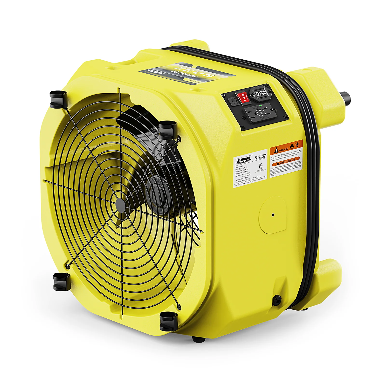 AlorAir 3000 CFM Air Mover avec minuterie et disjoncteur Zeus Extreme
