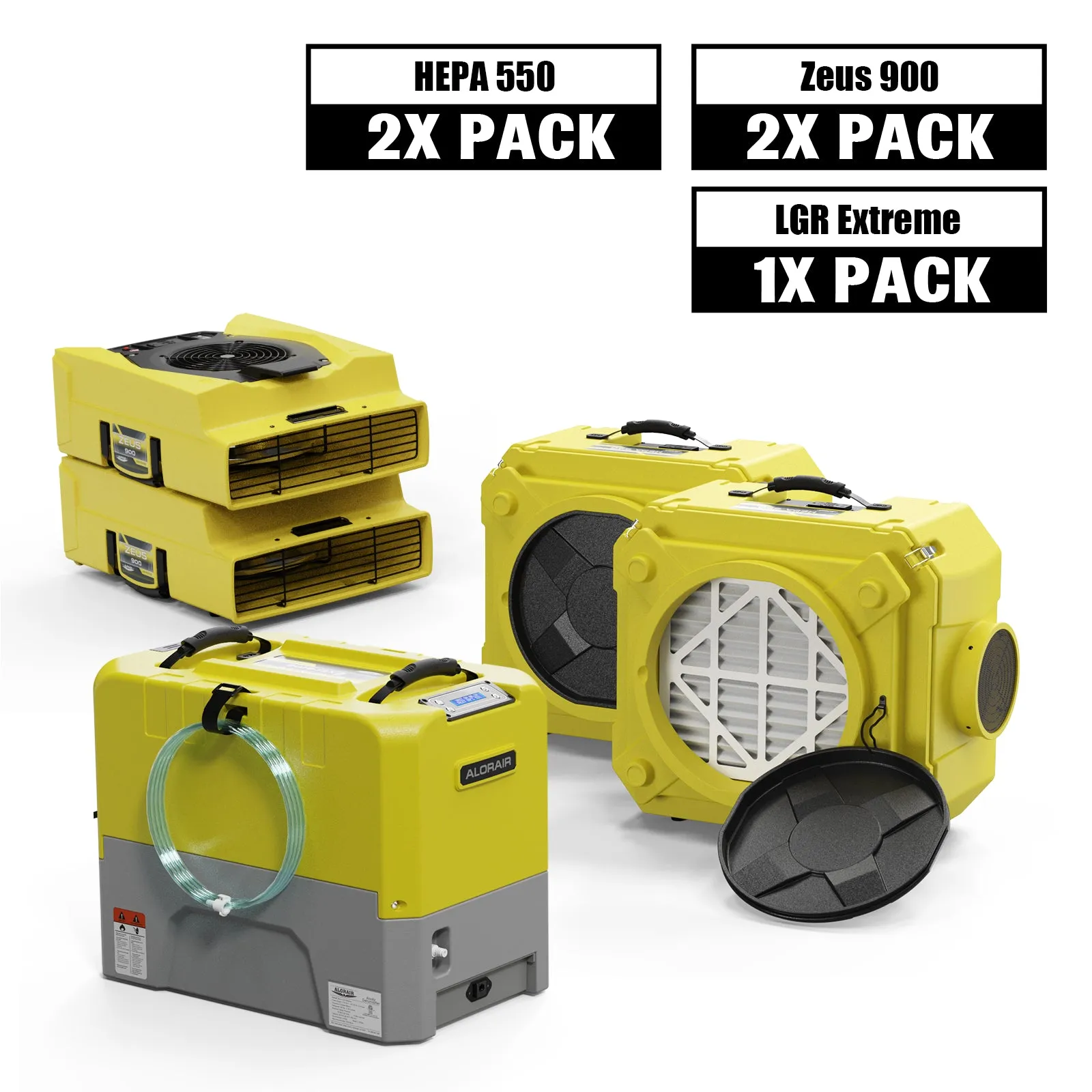 AlorAir Solutions Storm LGR Extreme Déshumidificateur commercial et ensemble de générateur d'air Zeus 900 — Humidificateurs