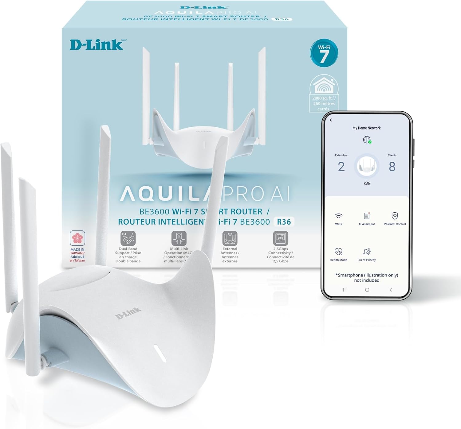D-Link BE3600 Routeur Wi-Fi 7 avec Ports 2.5 GbE — Routeur Wi-Fi