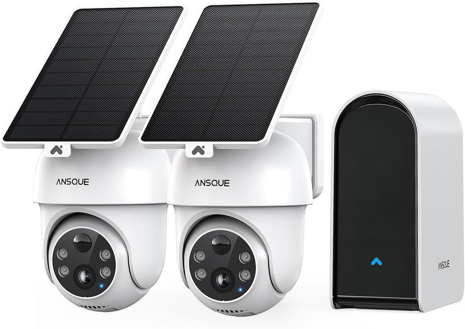 Système de caméra de sécurité ANSQUE sans fil, solaire, 2K — Caméra de sécurité