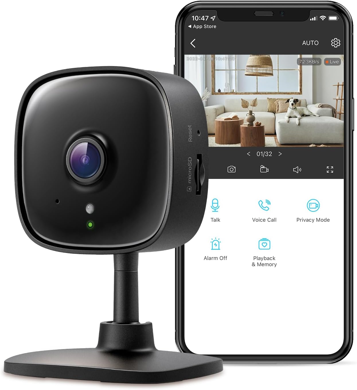 Caméra de surveillance intérieure Tapo C111 2K avec vision nocturne — Caméra de sécurité