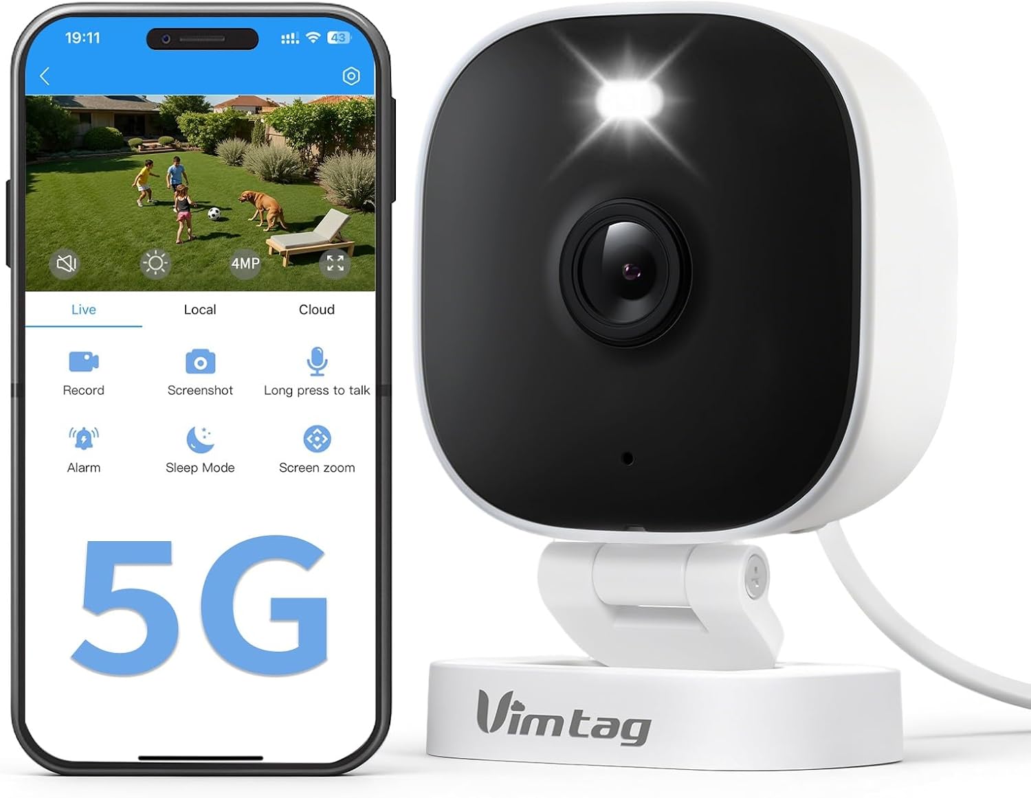 Caméra Vimtag 2.5K Intérieur Extérieur — Caméra de sécurité