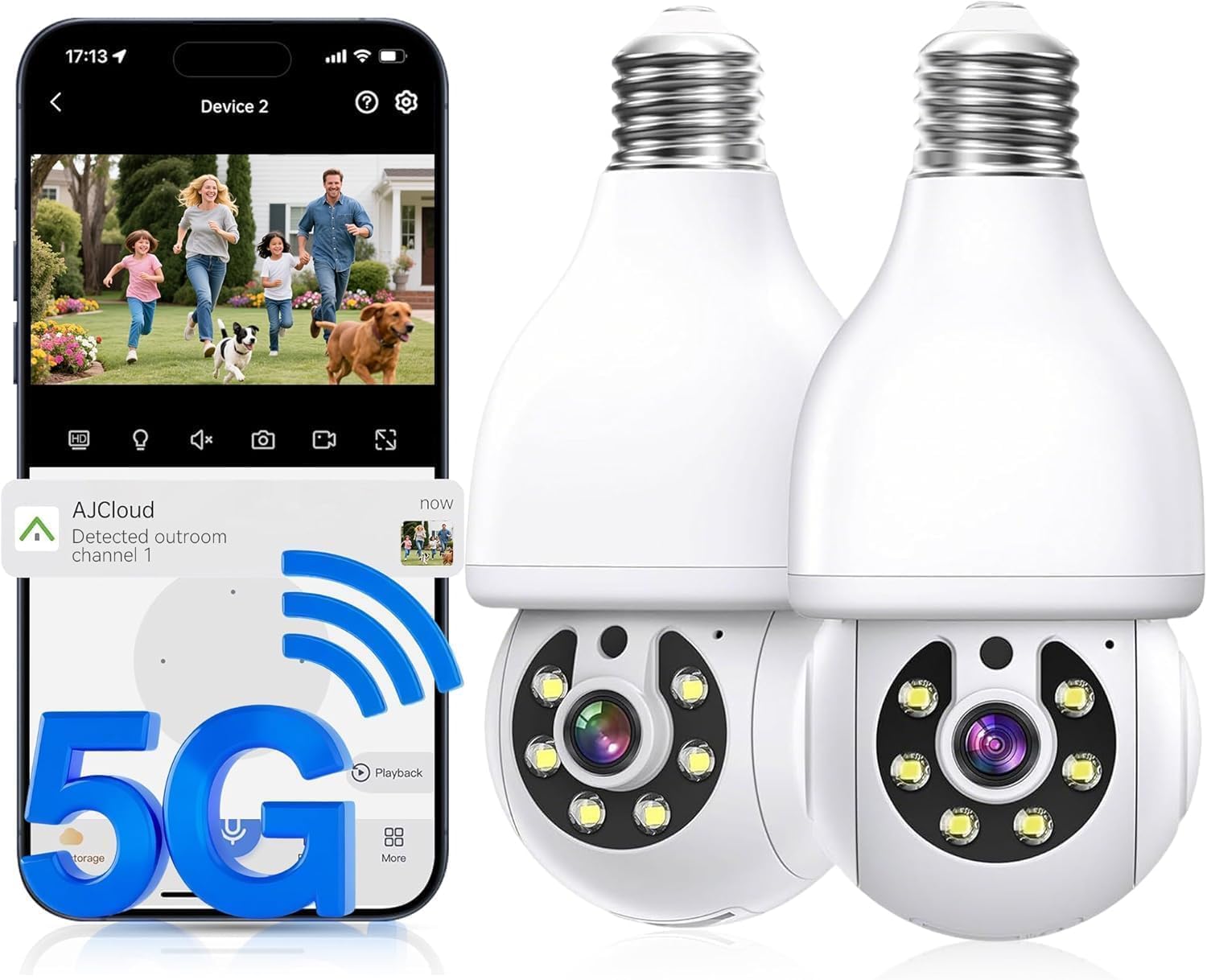Caméra de Sécurité Ampoule – WiFi, Vision Nocturne, Détection de Mouvement — Caméra de sécurité