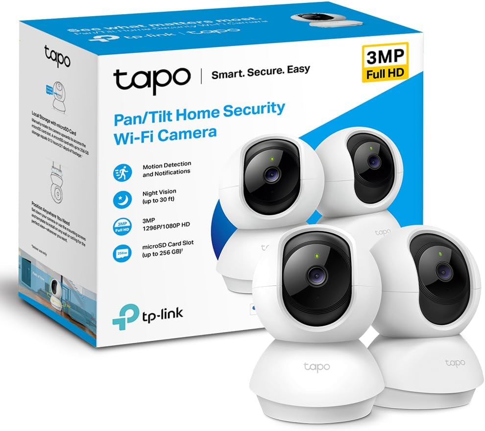 Caméra de sécurité Tapo 2K intérieure orientable 2-Pack — Caméra de sécurité
