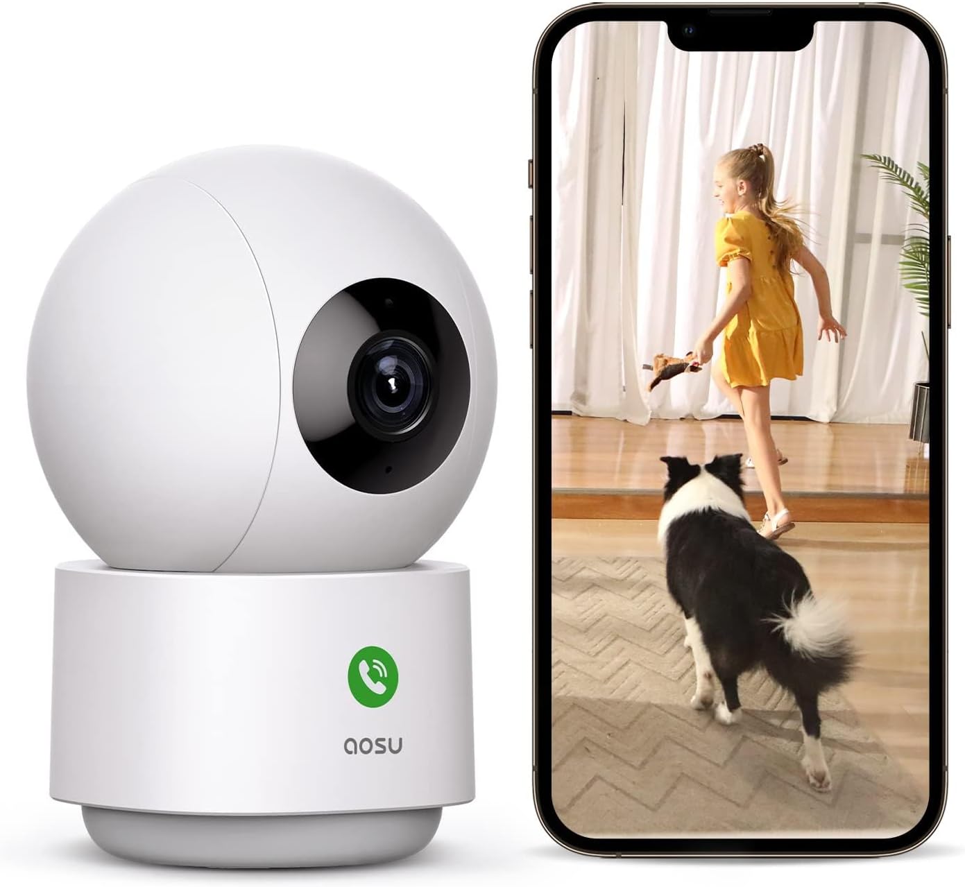 AOSU 2K Security Camera Indoor 3MP Pet Monitor — Security Camera