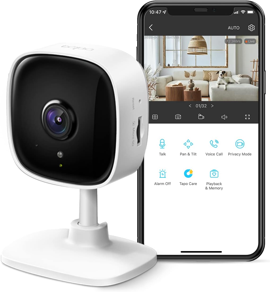 Caméra de sécurité intérieure TP-Link Tapo C110 2K — Caméra de sécurité