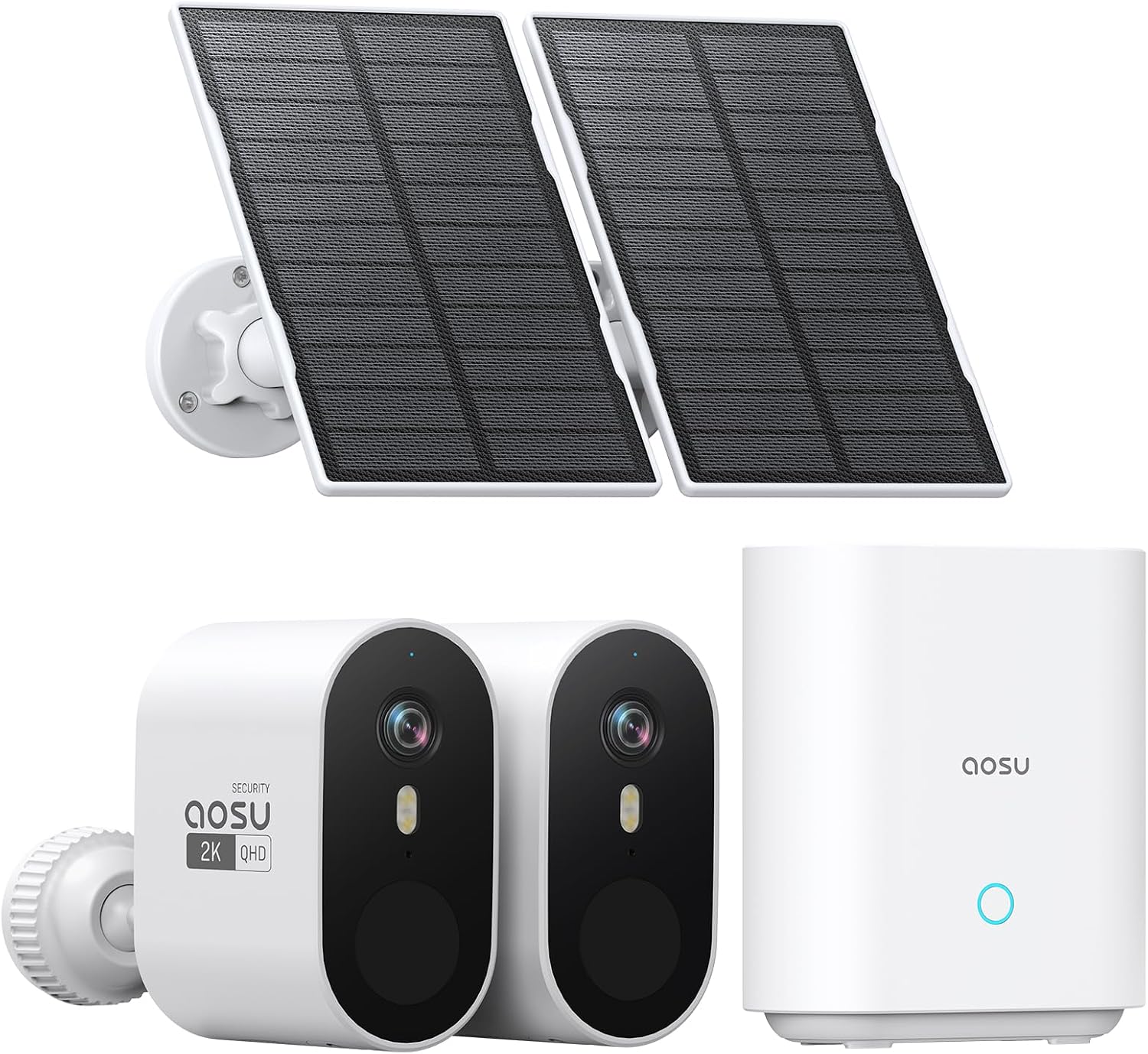 Caméra de sécurité solaire AOSU 2K sans fil extérieure — Caméra de sécurité