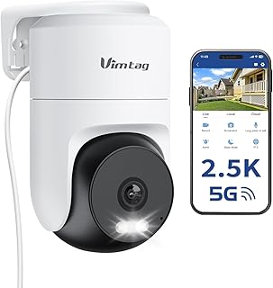 Caméra de sécurité extérieure VIMTAG 2.5K 4MP panoramique/inclinable
