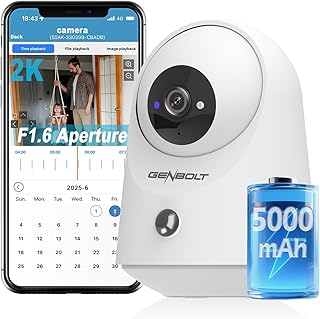 Caméra de sécurité intérieure GENBOLT 2K WiFi avec panoramique inclinaison