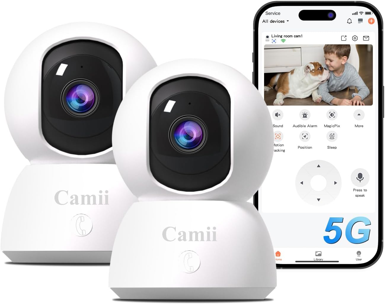 Caméra de surveillance intérieure 2K, 360° avec vision nocturne — Caméra de sécurité
