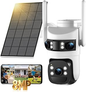 Caméra de surveillance solaire triple objectif 8MP 6K — Caméra de sécurité
