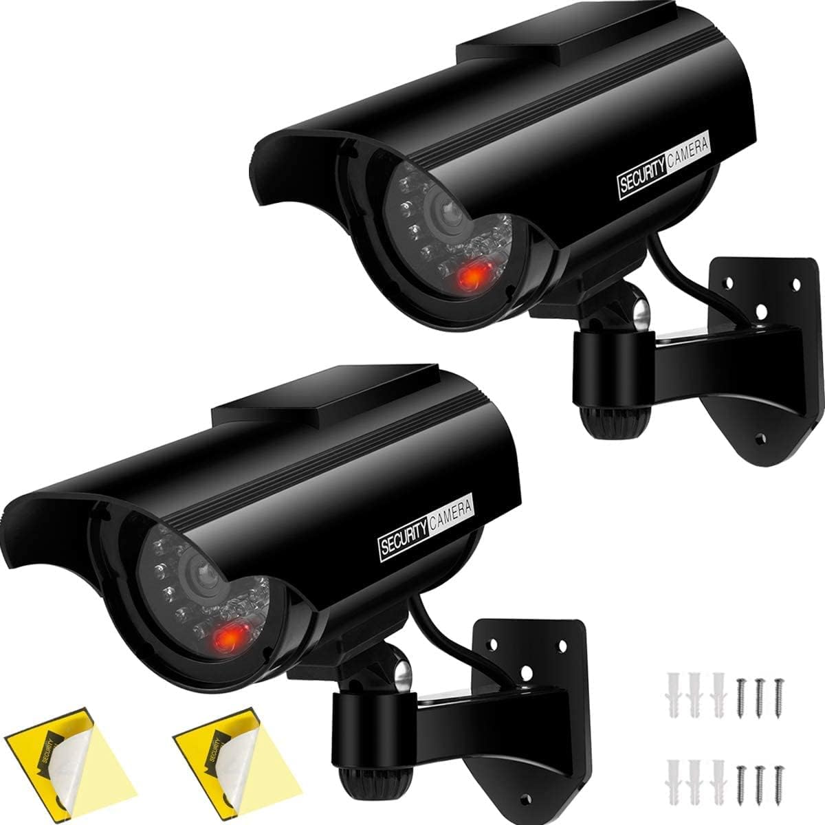Caméra factice solaire, ensemble de 2, noir — Caméra de sécurité