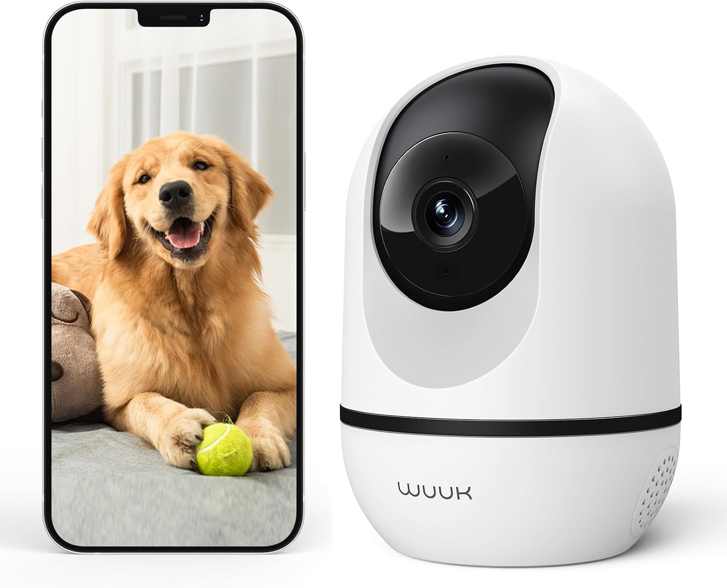 WUUK Caméra Sécurité 4MP Intérieur 360° WiFi — Caméra de sécurité