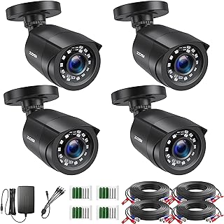 ZOSI 1080P 4 Pack HD TVI Security Cameras, 80ft Night Vision — Security Camera