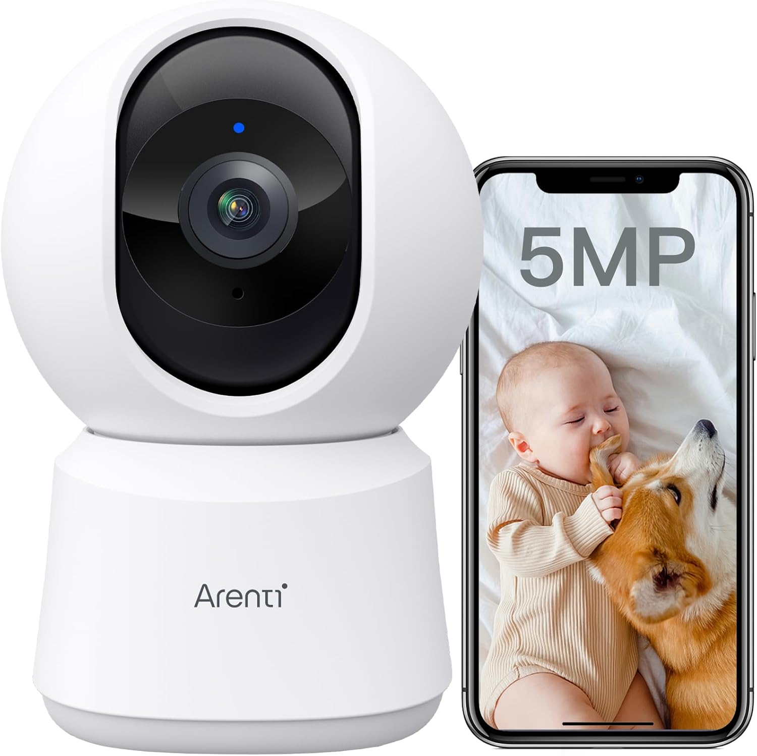 Arenti 360° View 5MP Pet Camera with Pan & Tilt — Security Camera