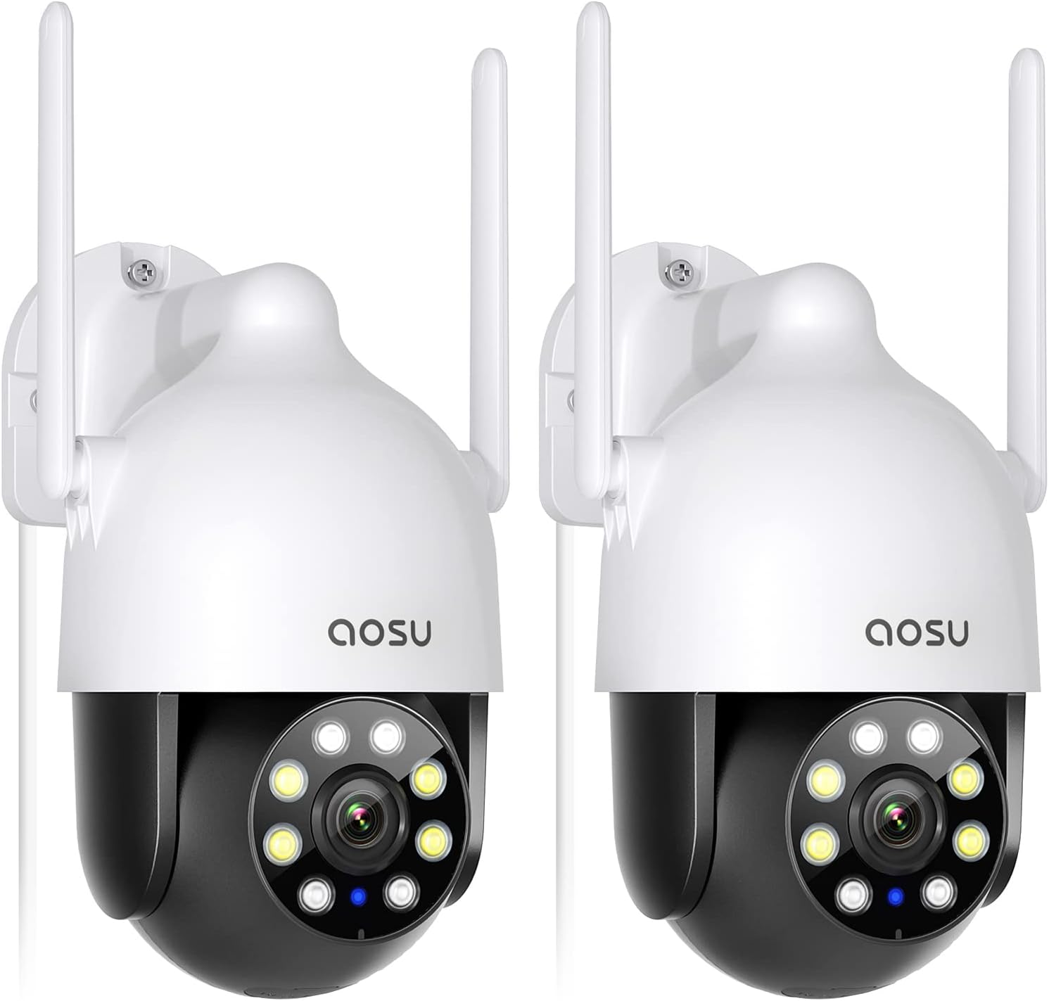 AOSU 2K Caméra de surveillance extérieure 360° pan-tilt WiFi — Caméra de sécurité
