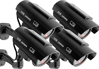 Solar Powered Fake Security Camera, 4-Pack Black Bullet — Security Camera