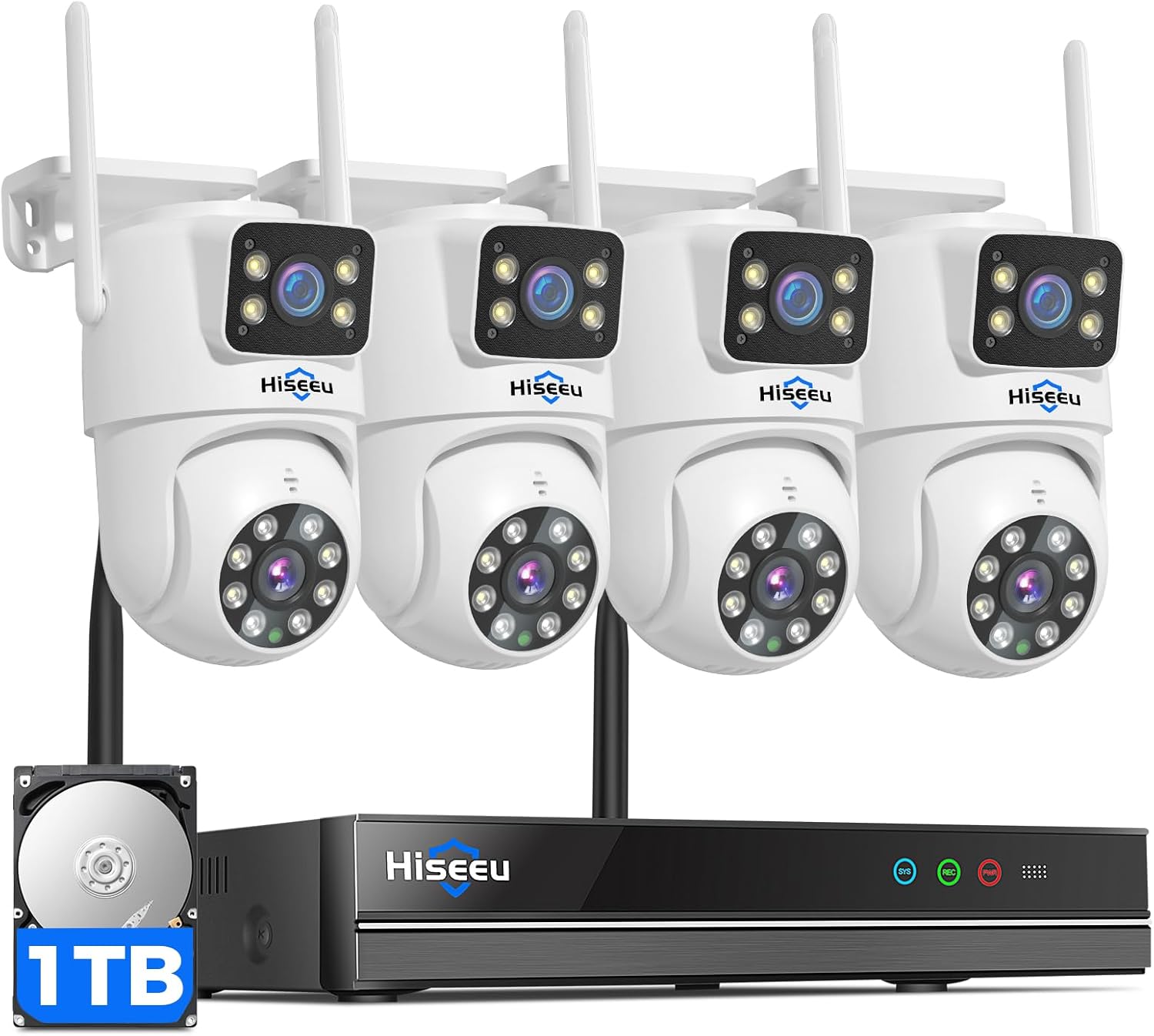 Hiseeu Wireless Security Camera, Dual Lens, 360° Pan & Tilt — Security Camera