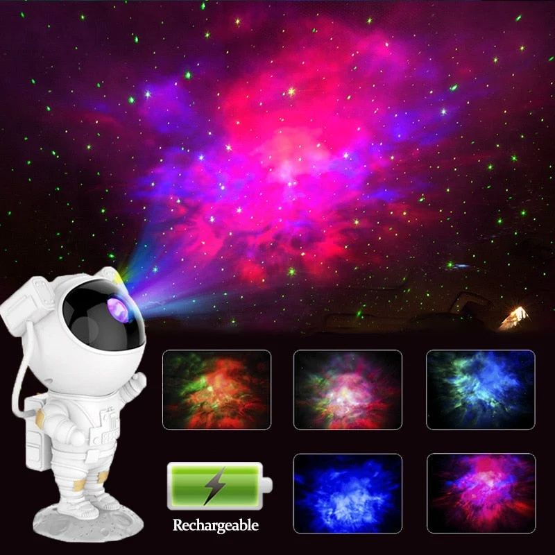 Projecteur d'astronaute galaxie, lumière étoilée rechargeable — Veilleuses et lampes galaxie