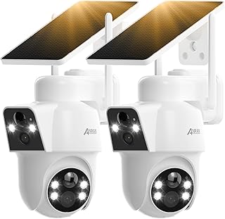 ANRAN Dual-Lens Solar Security Camera 3MP 2 Pack