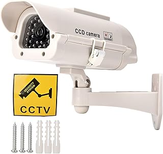 FILFEEL Dummy Security Camera Solar Powered Silver