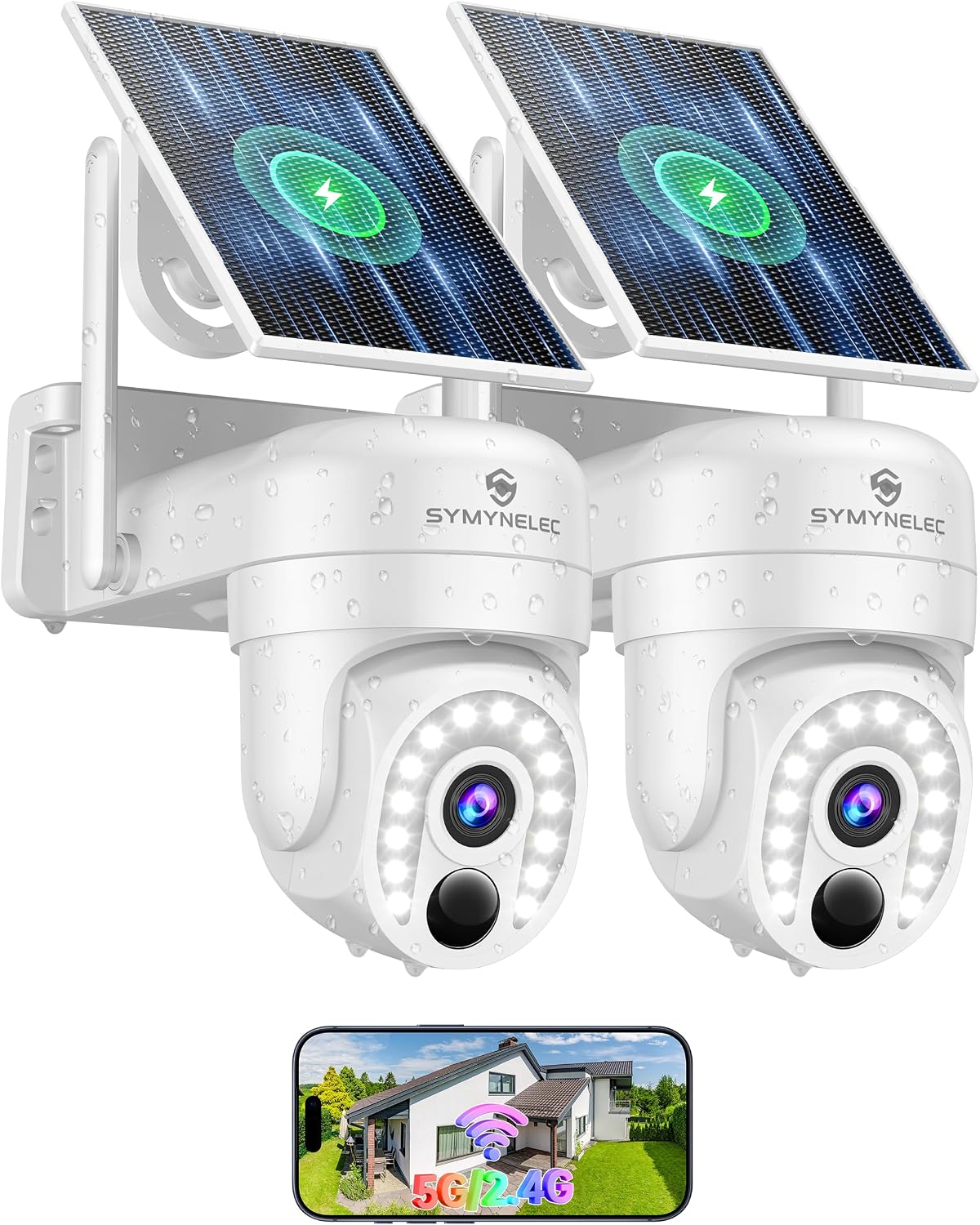 Caméra de sécurité sans fil SYMYNELEC solaire 2K — Caméra de sécurité