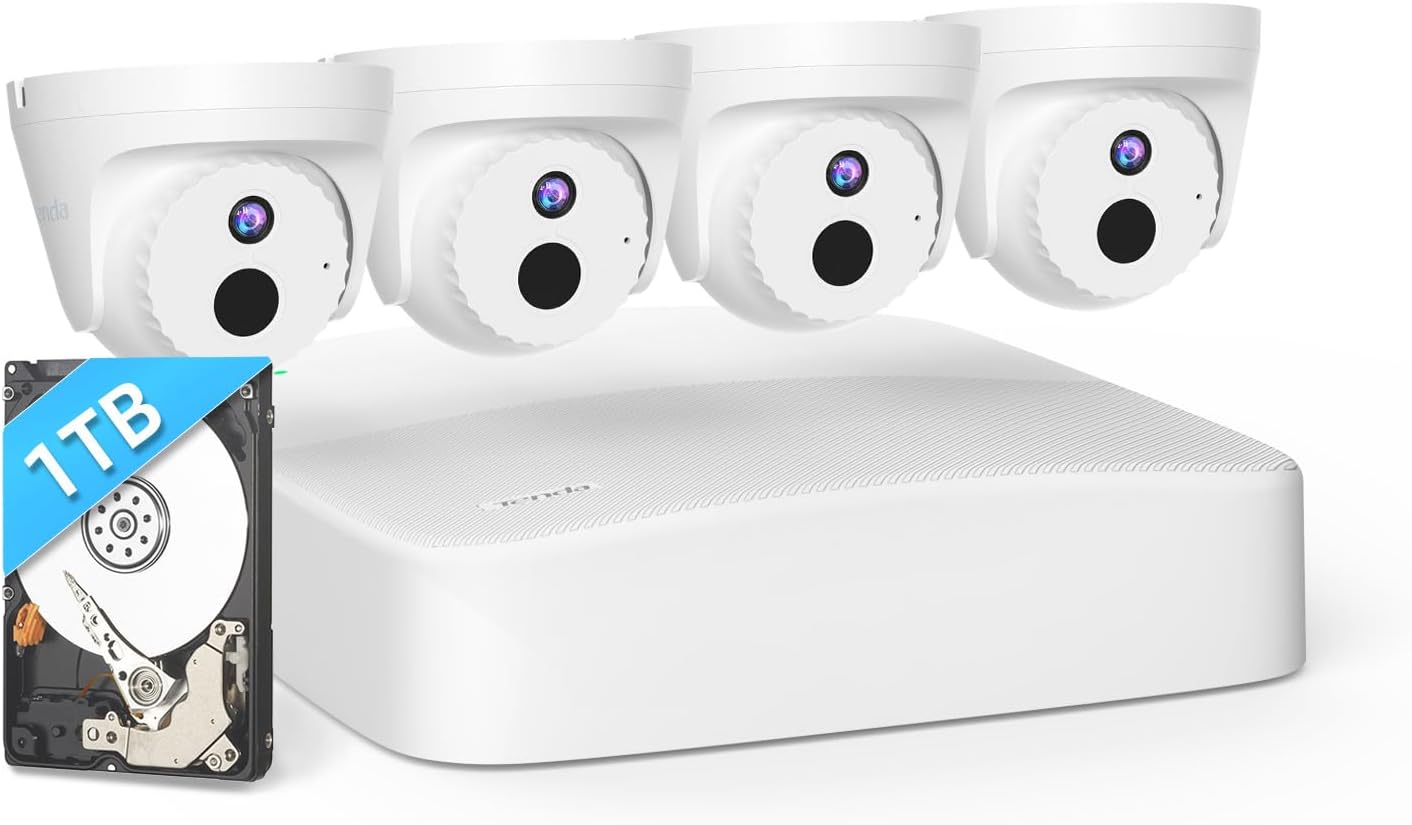 Système de caméra de surveillance Tenda 4MP PoE avec NVR 4K — Caméra de sécurité