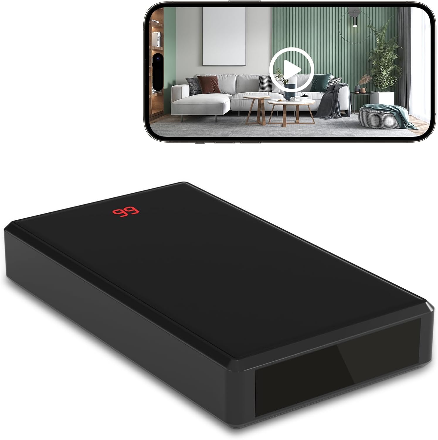 Caméra cachée Chargeur portable 1080P WiFi Vision nocturne — Caméra de sécurité