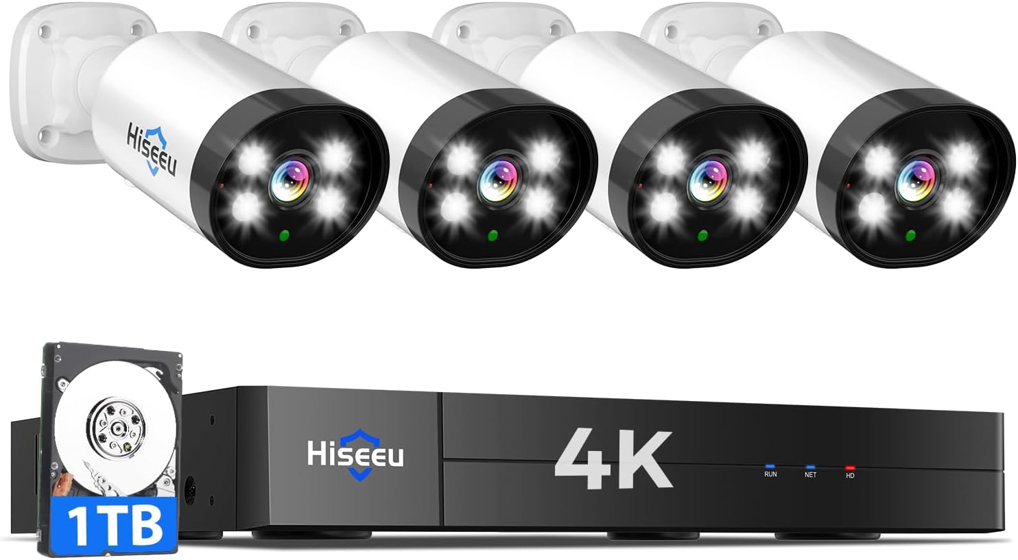 Système Hiseeu de Caméra de Surveillance 4K Filaire 4 Canaux Audio — Caméra de sécurité