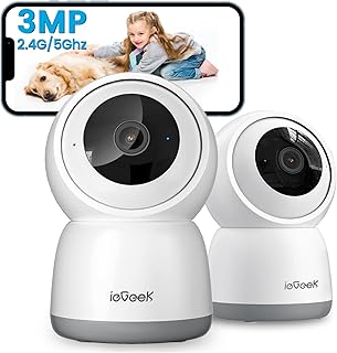 ieGeek 2K Indoor Security Camera 360° Auto Tracking (2 Pack)