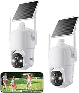 Dzees Solar Security Camera 2-Pack 2K WiFi 360° PTZ