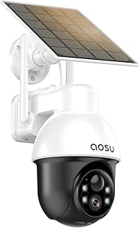 Caméra de sécurité solaire AOSU sans fil PTZ extérieur 2K — Caméra de sécurité